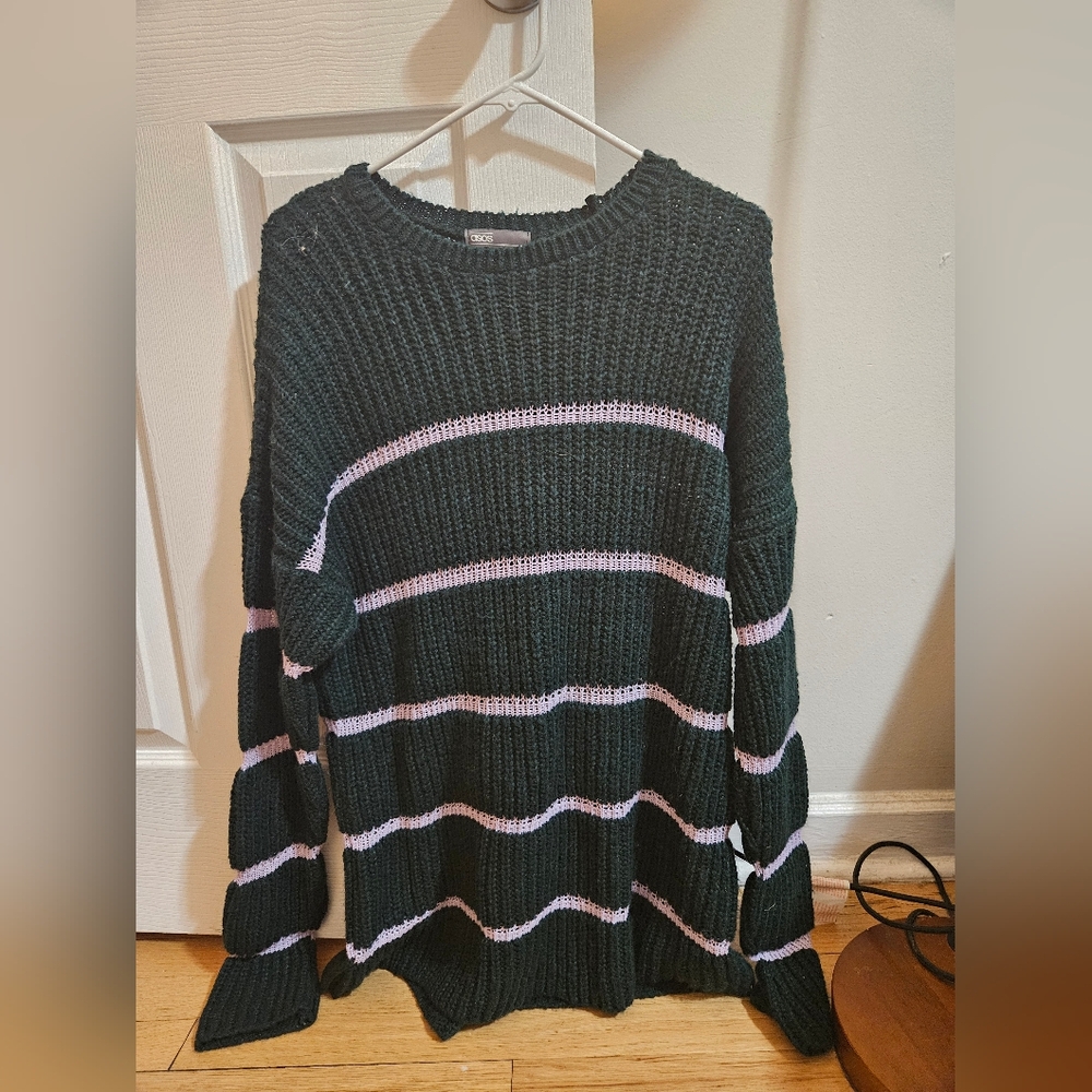 Striped Green and Lavender Sweater
